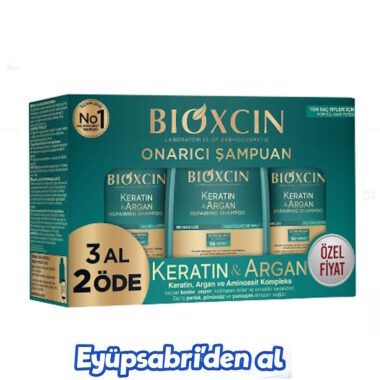 Bioxcin Keratin & Argan 3x300 ml Onarıcı Şampuan 3al 2Öde