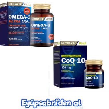Nutraxın Vitals Omega-3 + Co-Q10 60 Softgel 2ADET