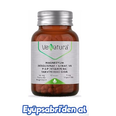 VeNatura Magnezyum (Bisglisinat+Sitrat) ve P5P (Vitamin B6) 60 Kapsül 2ADET