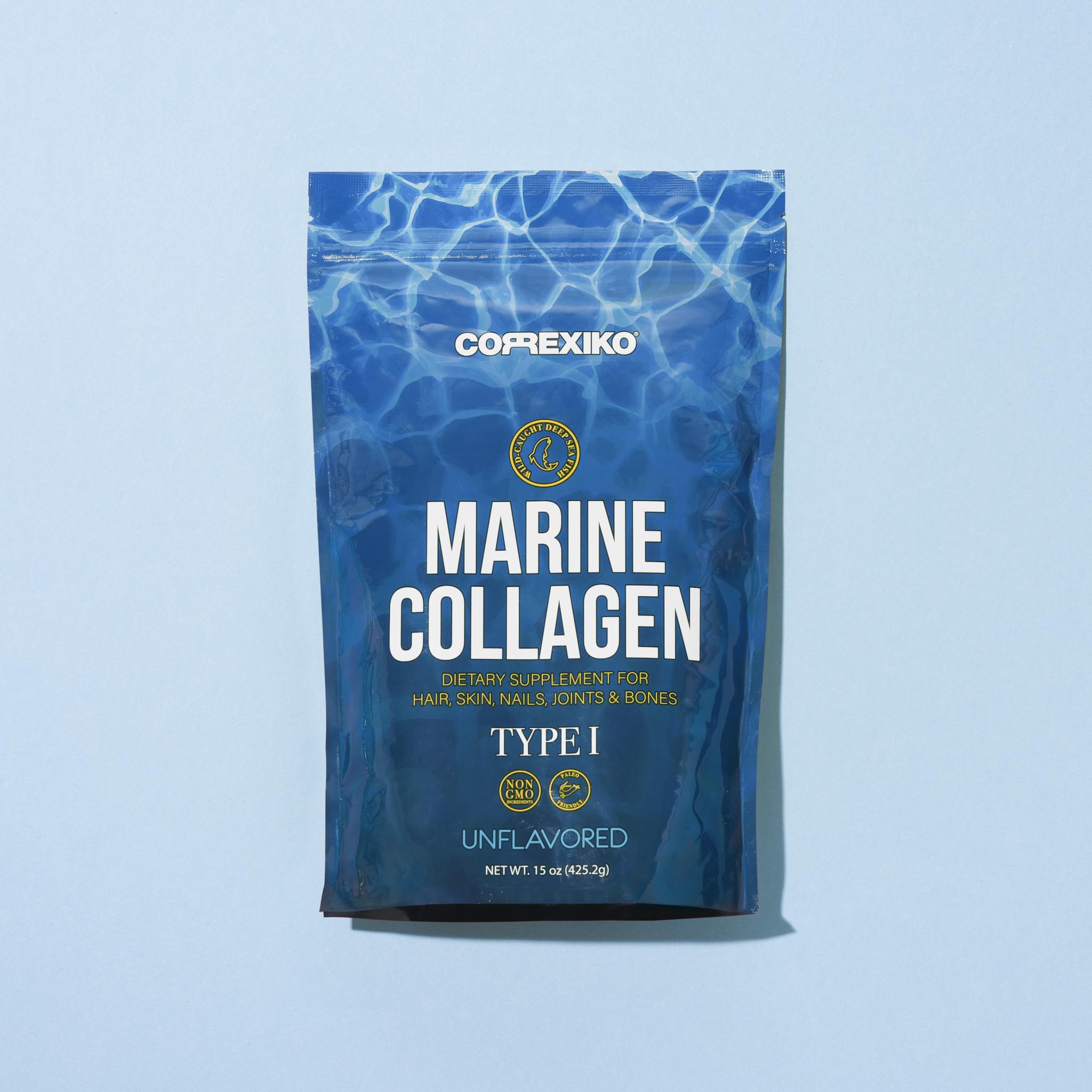 High-resolution image of marine collagen supplement packaging for promotional use.
