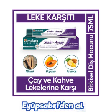 Himalaya Since 1930 Leke Karşıtı Bitkisel Diş Macunu, Florürsüz, Parabensiz, Vejeteryan, 75 ml 2ADET